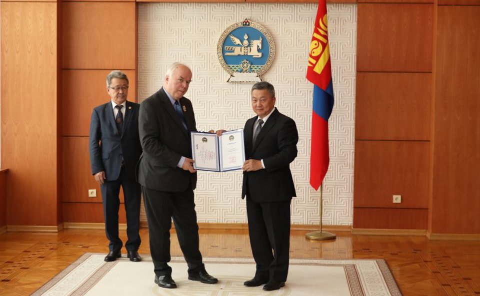 Polar Star Order conferred on German Mongolist, Udo B. Barkmann 